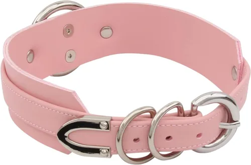 Miniatura 2 de Lookook - Collar de gargantilla de cuero sintético con anillo en O de moda para mujer