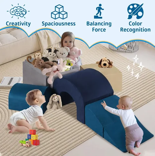 Miniatura 11 de Juguetes y bloques de escalada – Juego de escalada de espuma suave para interiores para niños pequeños, niños y bebés de 1 a 3 años – perfecto