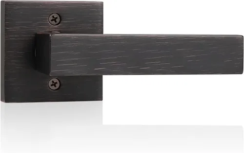 Miniatura 7 de Probrico Paquete de 2 manijas de puerta simuladas negras, manija de puerta de una sola cara para armarios, puertas francesas, juego de pomos Negro