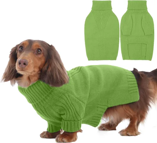 Miniatura 61 de IECOii Suéter extragrande para perro, suéteres térmicos cálidos para perros de raza gigante, ropa de punto, cuello alto de invierno, elástica