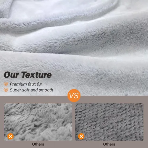 Miniatura 3 de Soft Touch - Cama ortopédica XL para perros grandes con parte superior de pelo sintético, sofá para mascotas impermeable con funda extraíble y Gris