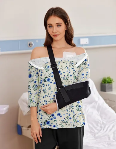Miniatura 2 de Camisetas Deyeek para Mujeres Después de Cirugía de Hombro Desmontables Mangas 3/4 Tops para Después de Cirugía de Manguito Rotador Ropa Adaptativa