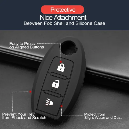 Miniatura 4 de 2 piezas compatibles con Nissan Z 370Z Armada Frontier Murano Pathfinder Rogue Titan Rogue Juke Leaf Kicks Quest Sentra Tiida Versa Note Xterra Negro