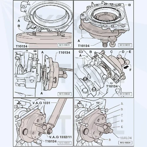 Miniatura 3 de ZKTOOL 1097 Herramienta instaladora de extracción de brida de sello trasero del cigüeñal compatible con VW Audi Skoda, instalador de anillo