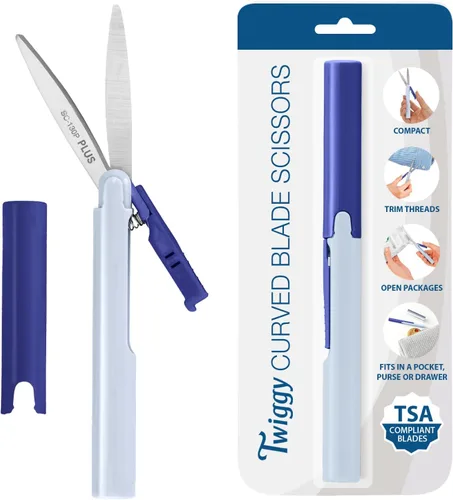 Miniatura 14 de PLUS Tijeras estilo bolígrafo antiadherentes compactas TSA Twiggy con funda, carbón Gris antracita