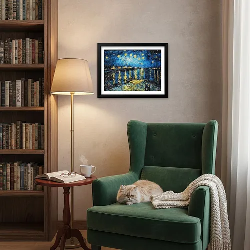 Miniatura 2 de NIHO-JIUMA Kit de pintura de diamantes de noche estrellada el Ródano, regalo de arte de diamantes 5D para adultos y adolescentes, decoración
