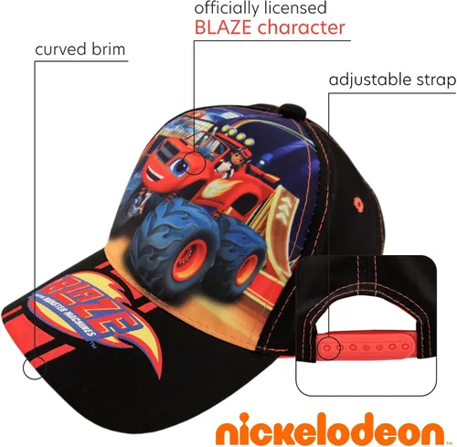 Miniatura 2 de Nickelodeon Gorra de béisbol de algodón ajustable Blaze and The Monster Machines para niños niño