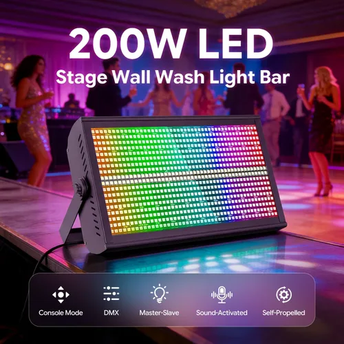 Miniatura 2 de Luz LED para arandela de pared, barra de iluminación de escenario de 200 W, luces de fiesta DJ, luces de discoteca, control DMX profesional