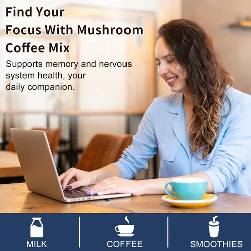 Miniatura 7 de CANLIST Café en polvo orgánico de hongos 9 en 1 con melena de león y chaga, Cordyceps, Reishi, Shiitake para enfoque cognitivo, apoyo inmunológico