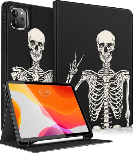 Uppuppy Funda para iPad Air de 11 pulgadas (M2/M3), Air 5ª/4ª Generación 10.9, Pro 11'' Funda Linda para Niños Mujeres Niñas Folio Esqueleto 2-sí