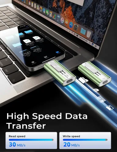 Miniatura 3 de Unidad flash de 256 GB diseñada para teléfono, memoria externa USB de almacenamiento para fotos y videos, Plug and Play, no requiere aplicación