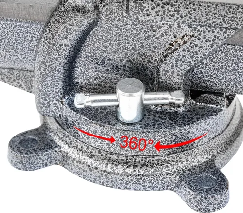 Miniatura 9 de KAKA INDUSTRIAL Prensas de banco de 3 pulgadas de ancho de mandíbula, apertura de mandíbula de 3.5 pulgadas, Base giratoria resistente