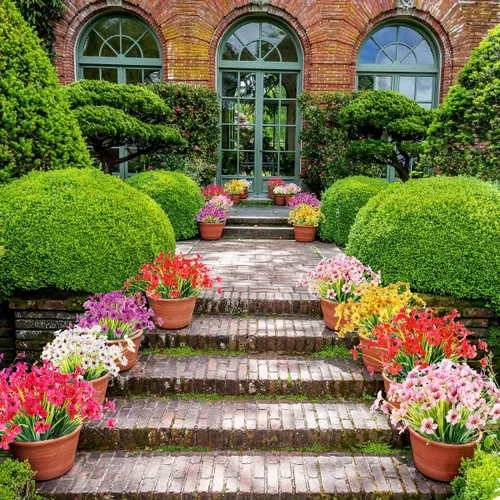 Miniatura 5 de JEMONG - 20 paquetes de flores artificiales para exteriores, resistentes a los rayos UV, flores falsas que no se decoloran, plantas de plástico
