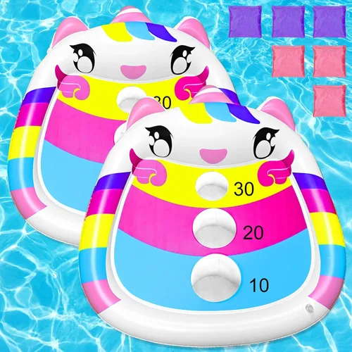 Miniatura 8 de Divertidos juguetes de piscina para niños, tablero inflable de tiburón, juego de agua flotante para adultos y familia, regalo fresco de fiesta