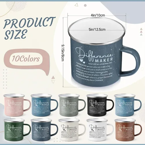 Miniatura 2 de Norme 10 tazas inspiradoras a granel para hacer diferencias, regalos de agradecimiento a los empleados, tazas de café esmaltadas de 12 onzas