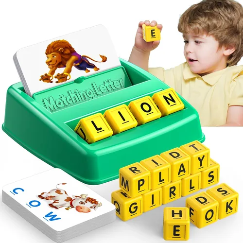 Juguetes educativos para niños de 3, 4, 5 años para niños pequeños de 2 a 4 años Juegos de cartas de letras coincidentes para niños de 3 a 5 años
