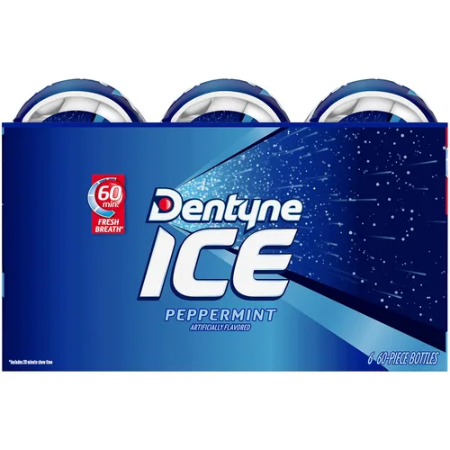 Miniatura 11 de Dentyne Ice Peppermint - Goma de mascar sin azúcar, 6 botellas de 60 piezas (360 piezas en total)