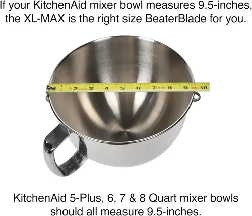 Miniatura 3 de New Metro Design Beater Blade Metal TH-M Compatible con KitchenAid 4.5-5 Qt Batidora de pie inclinable, color negro