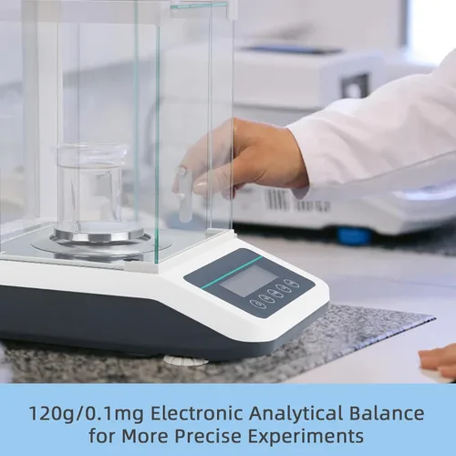 Miniatura 6 de Báscula de laboratorio de precisión de 0.00 oz, balanza analítica, balanza electrónica de laboratorio con pesos digitales e interfaz RS232