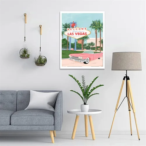 Miniatura 3 de LIULIMI Kit de Pintura de Diamantes DIY 5D Paisaje Mundial, Arte de Diamantes de Las Vegas, Kits de Pintura de Diamantes, Arte de Diamantes Redondos