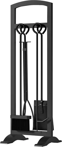 Miniatura 9 de Kingson Juego de herramientas ligeras de 5 piezas para chimenea: portátil, compacto y elegante kit de accesorios para hogueras