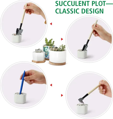 Miniatura 5 de G GOOD GAIN Kit de suculentas de jardín con bolsa organizadora, 15 herramientas para suculentas, juego de mini herramientas de jardinería de mano