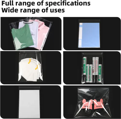 Miniatura 5 de 100 bolsas de plástico de celofán transparente de 11 x 15 pulgadas, bolsas autosellables resellables para embalaje de ropa, camisas y más
