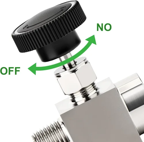 Miniatura 6 de TAISHER 1 pieza Válvula de aguja recta de acero inoxidable 304 1/2" NPT macho x 1/2" NPT hembra para control de flujo de agua, gas, aceite con rosca