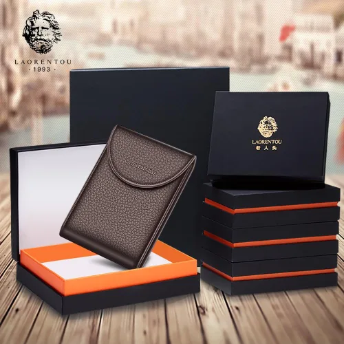 Miniatura 6 de LAORENTOU Hombres Cartera Cuero Genuino Titular De La Tarjeta Para Hombre Marca Negocios Licencia De Conductor De La Tarjeta De Crédito, Marrón 2