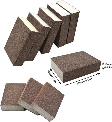 Miniatura 3 de Bloques de papel de lija de esponja de grano 60 para pulir diamantes, herramienta de lijado a mano lavable y reutilizable