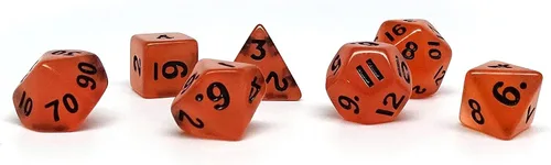 Miniatura 7 de Mini colección de dados poliédricos de 0.394 pulgadas - Incluye un D20, D12, D10, D8, D6, D4 y D00 (Aqua Shine)