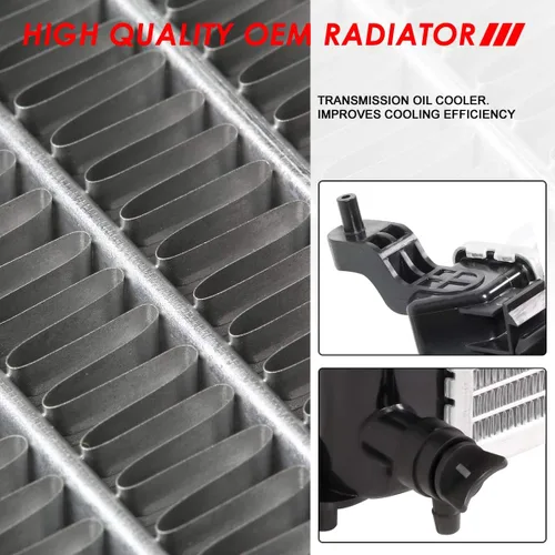 Miniatura 4 de Auto Dynasty Radiador compatible con 12-19 March Micra Versa Note, DPI 13303 Radiador de refrigeración de 1 fila estilo fábrica, núcleo de aluminio