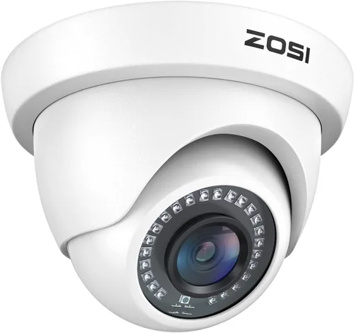 ZOSI Cámara de seguridad domo HD-TVI de 2MP 1080P HD-TVI para interiores y exteriores, 4 en 1 híbrida CVI/TVI/AHD/960H CVBS Cámara CCTV analógica