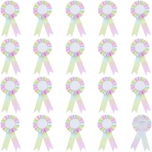 Miniatura 14 de CRASPIRE 20Pcs Blank Award Ribbons First Place Prize Dodger Blue 6.1 x 2.9In Flat Round Winner Victory Recognition Polyester Rosette Badge Brooches