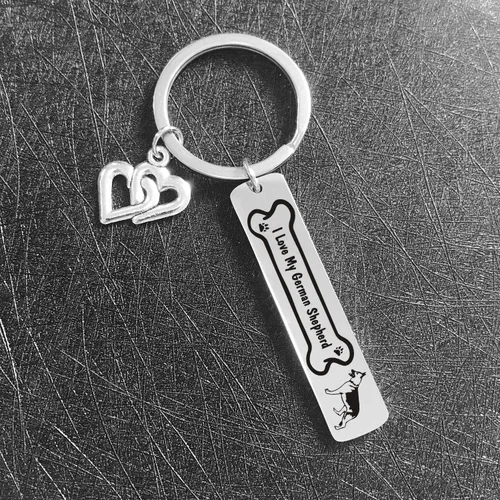 Miniatura 5 de De&ai - Llavero con texto en inglés "I Love My German Shepherd
