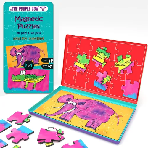 Miniatura 16 de The Purple Cow - Juego de ajedrez magnético para niños y adultos. Tamaño de viaje, juego ligero para horas de diversión - Mini juego portátil