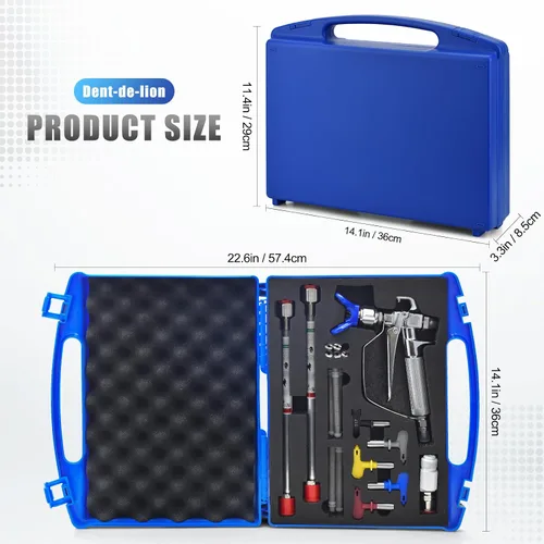 Miniatura 6 de Kit de 16 pistolas pulverizadoras de pintura sin aire, pistola pulverizadora de pintura sin aire de 3600 PSI con protectores de punta de boquilla