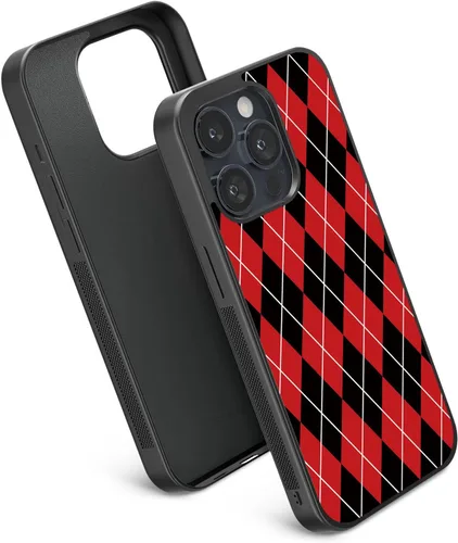 Fundas para iPhone 7/8/Plus/X/Xs/Xr/11/12/13/14/15/16/17/Pro/Max/Plus/Air/Mini (negro y rojo)