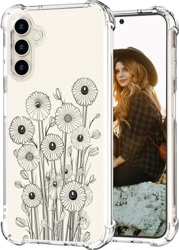 Miniatura 68 de Hungo Funda compatible con Samsung Galaxy S23 con diseño floral y bonito diseño transparente, femenino para mujeres y niñas, con hermoso clavel