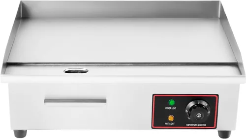 Parrilla eléctrica de acero inoxidable, parrilla plana de 22 pulgadas, parrilla eléctrica comercial, control de temperatura ajustable de 122 ° F-572