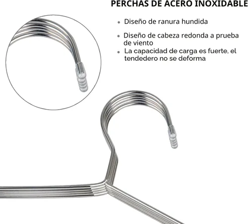 Miniatura 8 de Fayleeko Perchas de alambre para abrigos, paquete de 40 perchas de acero inoxidable resistentes y ultrafinas para ahorrar espacio de 16.5 pulgadas