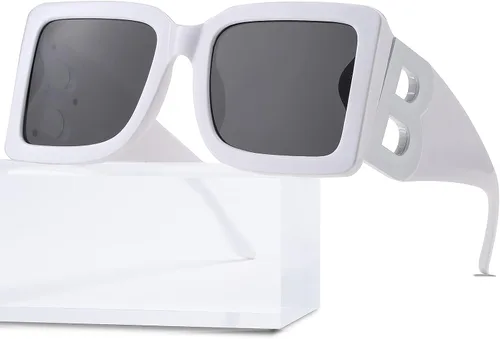 Miniatura 35 de PORADAY Gafas de sol cuadradas grandes de moda para mujeres y hombres, marco grueso negro de lujo, gafas de sol modernas con montura grande