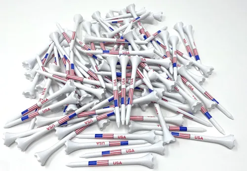 Miniatura 7 de NorthPointe USA American Flag 3 ¼” Plastic Golf Tees - 100 Patriotic Golf Tees Plastic in Bulk