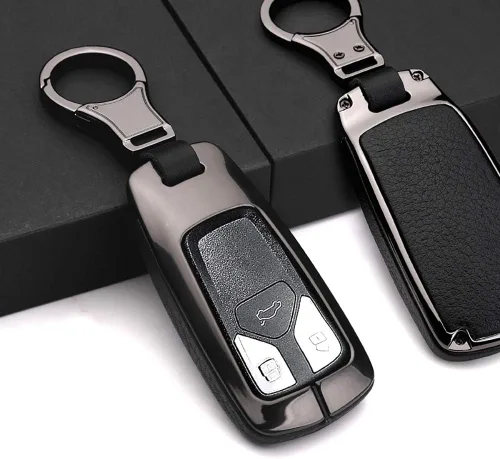 ontto Funda para llavero compatible con Audi de piel de metal para llaves de protección completa compatible con Audi A4 S4 RS4 B9 A5 F5 4M TT FV TTS