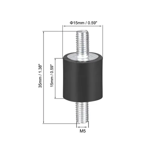 Miniatura 2 de uxcell Soportes de goma de 0.591 x 0.591 in, aisladores de vibración, amortiguador con pernos M5 x 0.394 in, 2