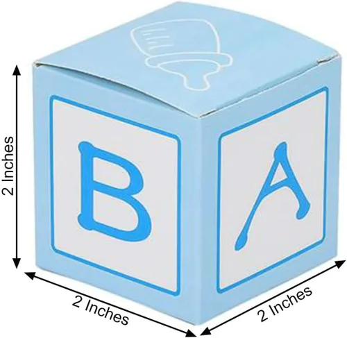 Miniatura 3 de Efavormart - Paquete de 25 cajas de regalo azules de 2 x 2 pulgadas para baby shower, con diseño recortado, cajas de regalo de cartulina prémium