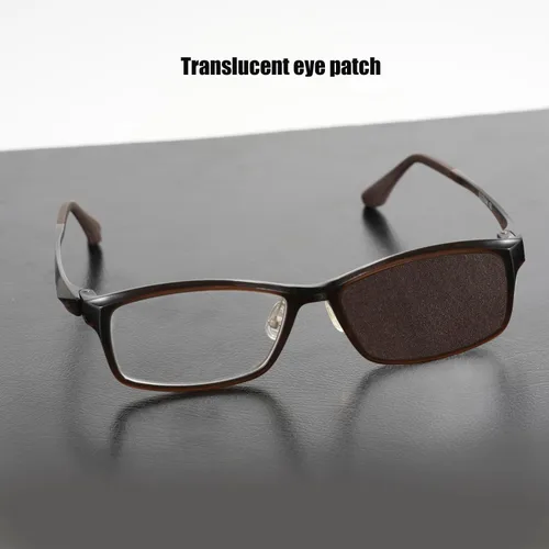 Miniatura 3 de Parche para ojos translúcido marrón para anteojos, paquete de 6 unidades reutilizables para parcheo de la visión, perfecto para ojo perezoso