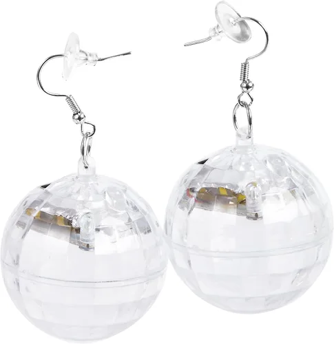Miniatura 9 de RAHAN Aretes LED de bola de discoteca de 16 colores de luz, luz recargable, aretes iluminados para mujer, fiesta de baile, accesorios de disfraces