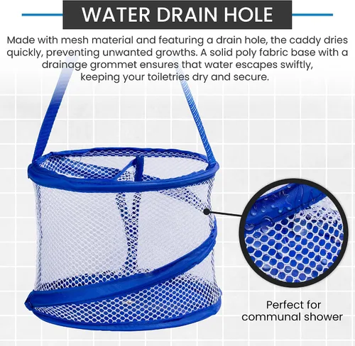 Miniatura 5 de Organizador personal de baño de 8" x 6", con 3 compartimientos grandes para organizar accesorios y con un agujero de drenaje en la parte inferior