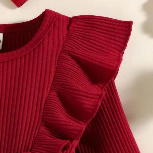 Miniatura 11 de Mameluco de Navidad para niñas recién nacidas, falda de malla de terciopelo rojo, traje de primera Navidad, regalo de Navidad
